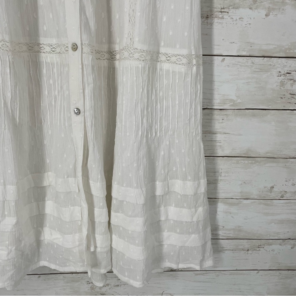 ASTR the Label Honeymoon Lace Midi Dress White Size S Pin-tuck Lace Cotton NWT - Picture 10 of 16